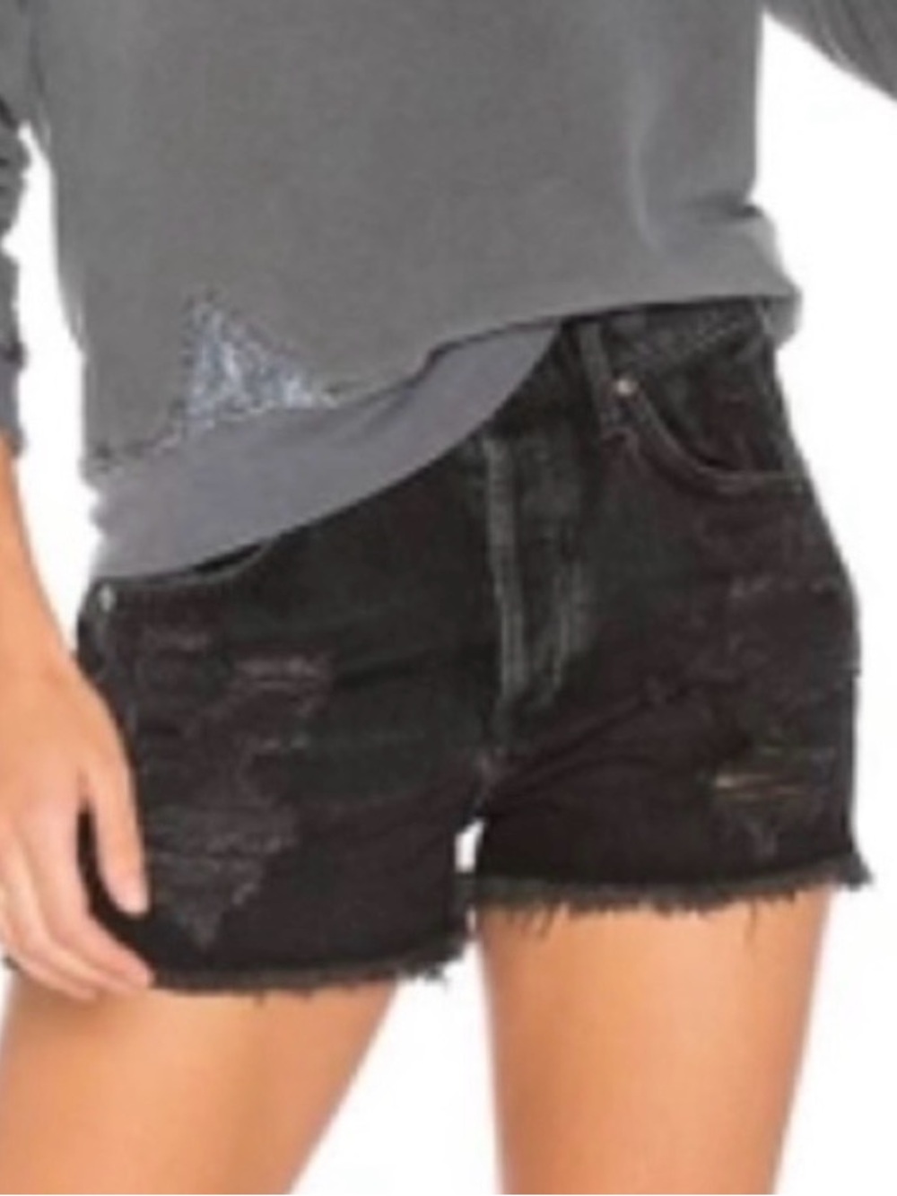 AGDOLDE Jaden High Rise Cut Off Shorts in Slay Size 32